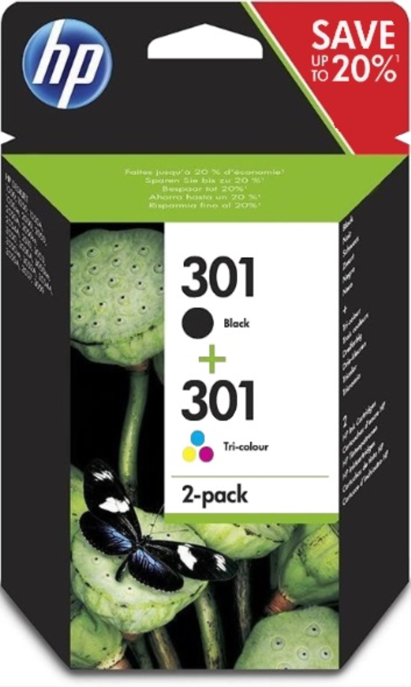 HEWLETT PACKARD Cartuccia originale HP InkJet 301 nero e tricromia blister